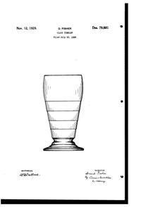 Paden City # 210 Regina Footed Tumbler Design Patent D 79881-1