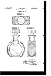 Paden City # 215 Glades Decanter Design Patent D105003-1