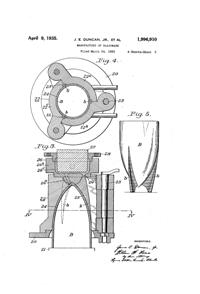 Duncan & Miller #  12 Rocket Vase et al Patent 1996910-2