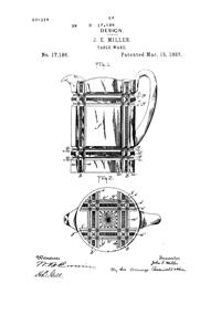 Duncan & Miller #  90 Zippered Block Pitcher Design Patent D 17186-1