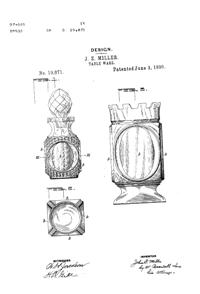 Duncan & Miller # 352 Mirror Table Ware Design Patent D 19871-1