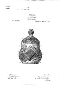 Duncan & Miller Sugar and Lid Design Patent D 24276-1