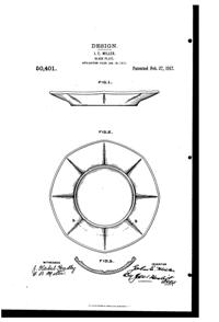 Duncan & Miller #  91 Plate Design Patent D 50401-1