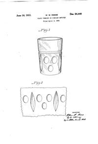 Duncan & Miller #  21 Plaza Tumbler Design Patent D 84440-1