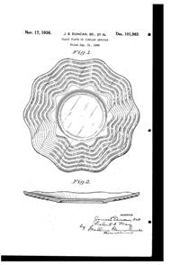 Duncan & Miller # 112 Caribbean Plate Design Patent D101983-1