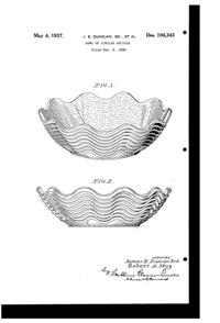 Duncan & Miller # 112 Caribbean Bowl Design Patent D104343-1