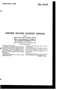 Duncan & Miller # 115 Canterbury Bowl Design Patent D119279-2