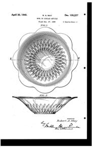 Duncan & Miller #  75 Diamond Bowl Design Patent D120227-1