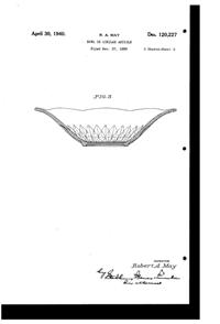 Duncan & Miller #  75 Diamond Bowl Design Patent D120227-2