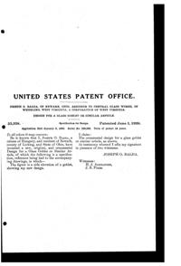 Central # 401 Harding Etch Design Patent D 55358-2