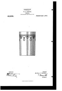 Morgantown # 197 Needle Etch on #9415 Tumbler Design Patent D 43808-1
