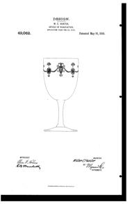 Morgantown # 735 Richmond Etch on Goblet Design Patent D 49062-1