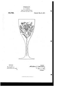 Morgantown # 734 American Beauty on #7565 Astrid Goblet Design Patent D 50786-1