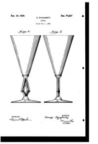 Morgantown #7640 Art Moderne Goblet Design Patent #D 77227-1