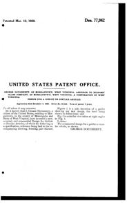 Morgantown #7636 Square Goblet Design Patent D 77942-2
