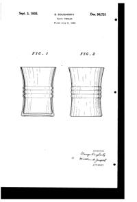 Morgantown #7622.5 Ringling Tumbler Design Patent D 96731-1