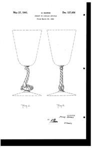Morgantown Cornucopia Goblet Design Patent D127456-1