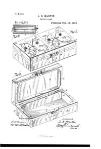 Fostoria Vanity Box Patent  413075-1