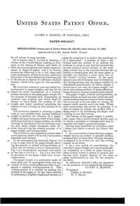 Fostoria Paperweight Patent  444647-2