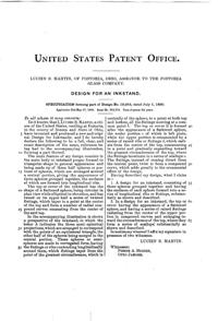 Fostoria Inkwell Design Patent D 19953-2