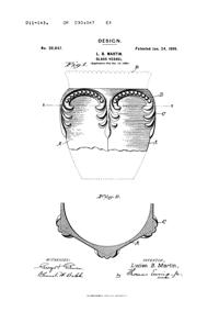 Fostoria # 676 Priscilla Ware Design Patent D 30047-1