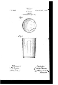 Fostoria #2222 Colonial Tumbler Design Patent D 39400-1