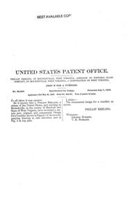 Fostoria #2222 Colonial Tumbler Design Patent D 39400-2