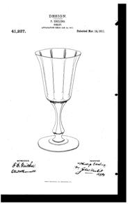 Fostoria #5047 Goblet Design Patent D 41237-1