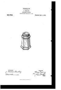 Fostoria #1913 Flemish #1 Shaker Design Patent D 43759-1