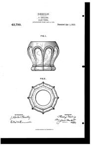Fostoria #1913 Flemish Vessel Design Patent D 43799-1