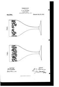 Fostoria # 234 Korn Flower Etch on #880 Goblet Design Patent D 44354-1