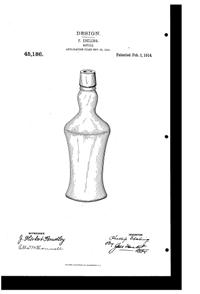 Fostoria Bottle Design Patent D 45186-1
