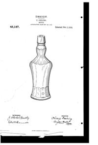 Fostoria Bottle Design Patent D 45187-1
