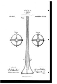 Fostoria Vase Design Patent D 46022-1