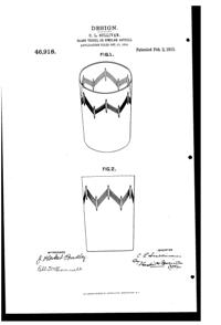 Fostoria # 125 Cutting on #820 Tumbler Design Patent D 46918-1