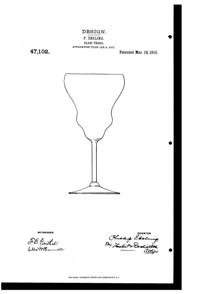 Fostoria # 879 Goblet Design Patent D 47102-1