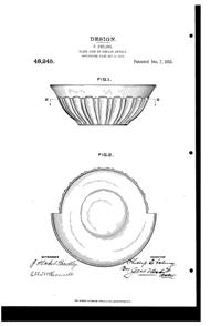 Fostoria #2106 Vogue Bowl Design Patent D 48245-1