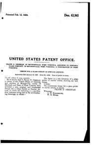 Fostoria #  73 Lenore Needle Etch on #858 Goblet Design Patent D 63945-2