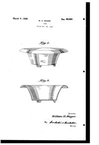 Fostoria #2297 Bowl C Design Patent D 69664-1