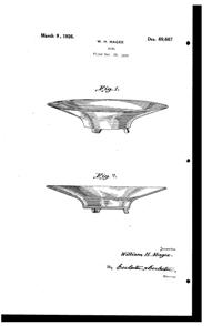 Fostoria #2297 Bowl A Design Patent D 69667-1