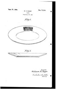 Fostoria #2356 Plate Design Patent D 71114-1