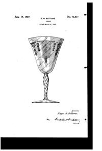 Fostoria # 276 Beverly Etch on #5097 Goblet Design Patent D 72817-1