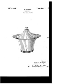 Fostoria #2380 Candy Box Design Patent D 74443-1