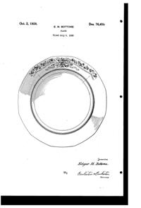 Fostoria # 279 June Etch on #2375 Fairfax Plate Design Patent D 76455-1