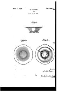 Fostoria #2394 Bowl Design Patent D 76879-1