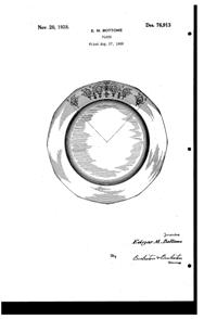 Fostoria # 277 Vernon Etch on #2375 Fairfax Plate Design Patent D 76913-1
