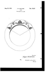 Fostoria # 280 Trojan Etch on #2375 Fairfax Plate Design Patent D 79227-1