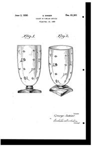 Fostoria # 195 Millefleur Cutting on #4020 Footed Tumbler Design Patent D 81301-1