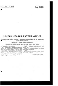 Fostoria # 195 Millefleur Cutting on #4020 Footed Tumbler Design Patent D 81301-2