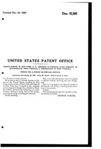 Fostoria #6002 Goblet Design Patent D 82909-2